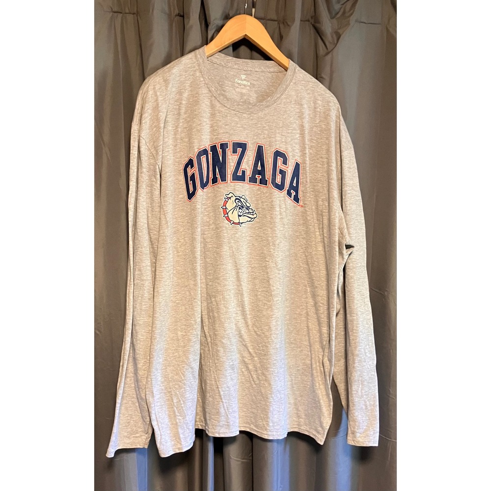 Fanatics Gonzaga Bulldogs Long Sleeve T-Shirt Mens 3XL Gray NCAA Graphic Tee